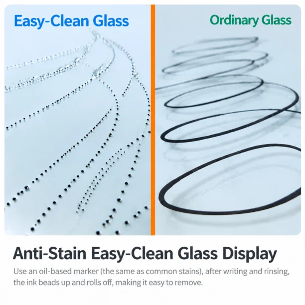 Easy-clean glass Anti-Stain coating comparison