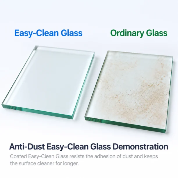 Easy-clean glass Anti-Dust coating comparison