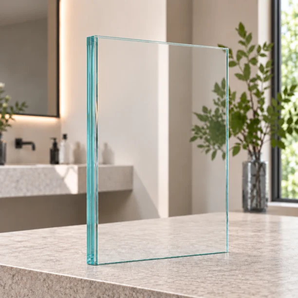 Laminated safety glass pattern for shower doors