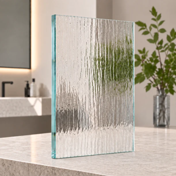 Rain textured glass pattern for shower doors