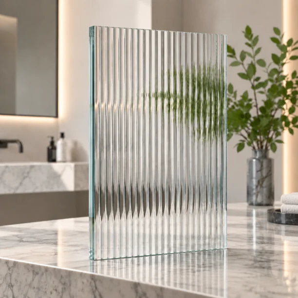 Fluted glass pattern for shower doors