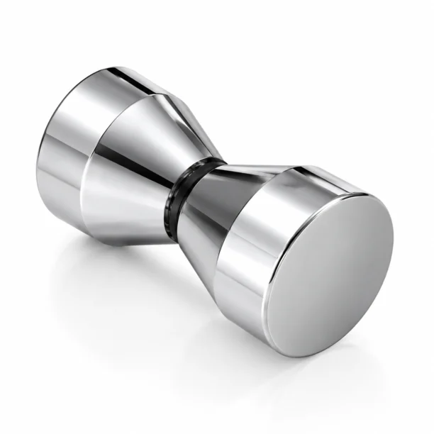 Conical Back-to-Back Pull Handle in polished chrome, shown with its center ring